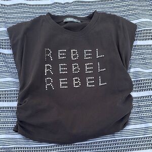 REBEL studded tank with shoulder pads